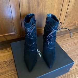 NWT Saint Laurent Kid Scamosciato Boots (Black)